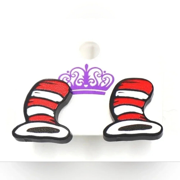 CAT in the hat earrings - Picture 1 of 3
